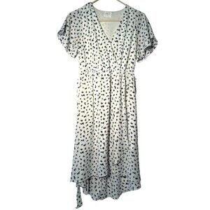 Sienna Sky Dress Women’s S White With Blue Floral Print Cottagecore Fairy w/Belt